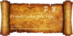 Prohászka Márta névjegykártya