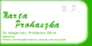 marta prohaszka business card